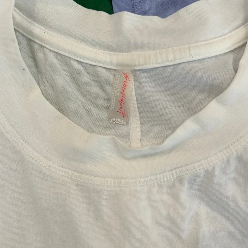 FP Movement by Free People White Graphic Tank with Green & Lavender Tanks - Picture 2 of 4